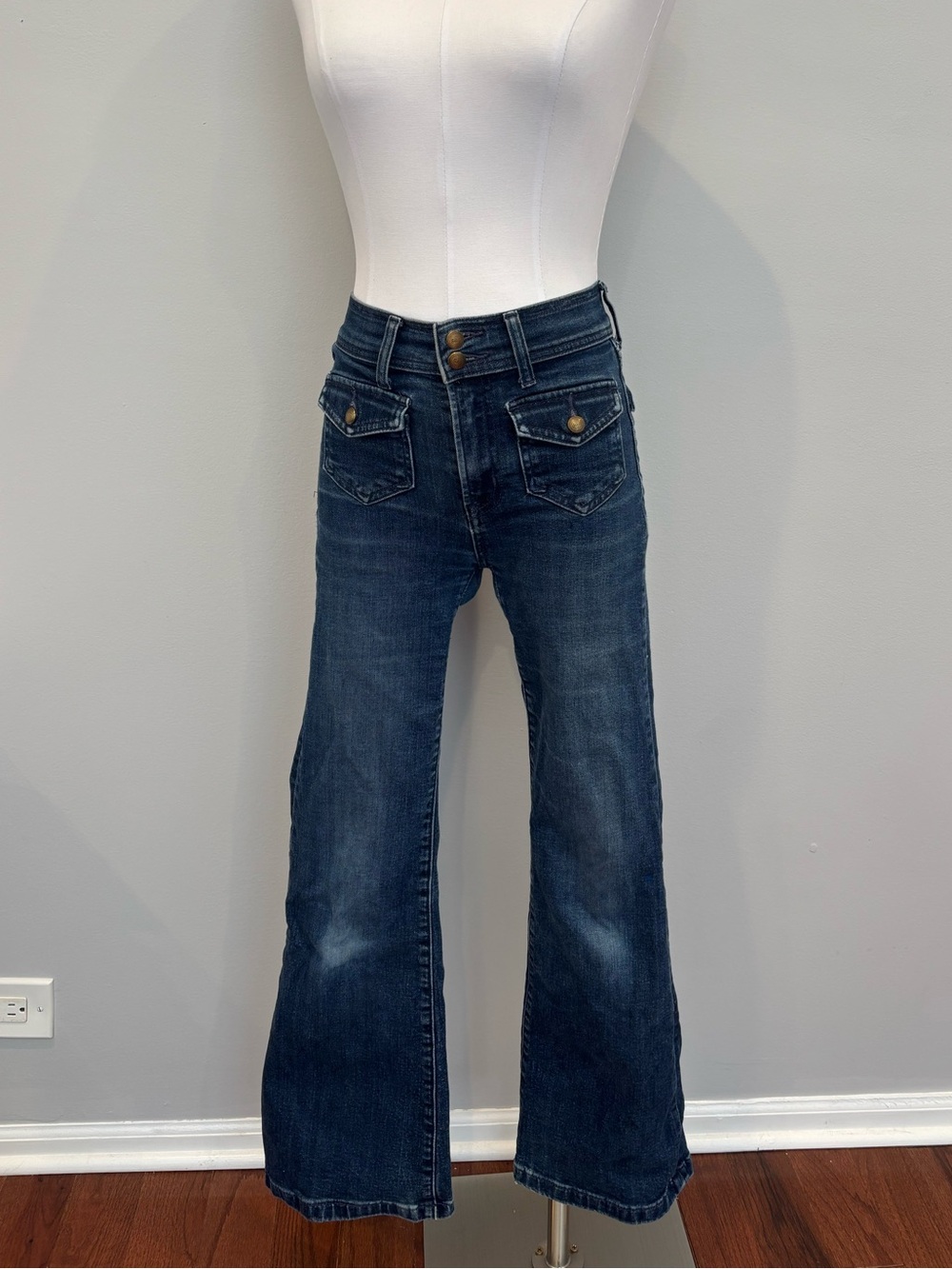 High-Rise Dark Blue Boot Cut Jeans